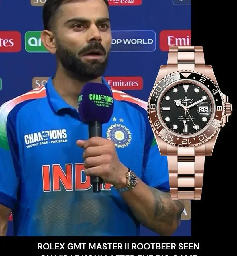 Rolex Gmt Master Rosegold Gold Black Metal Virat Watch